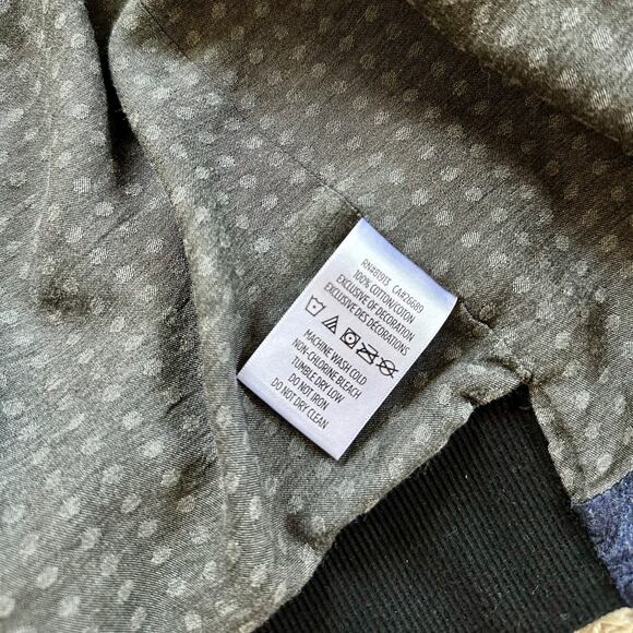 Rare Robert Graham Floral Navy / Black Light Jacket Flowers Zip Men’s Size M - Picture 12 of 16